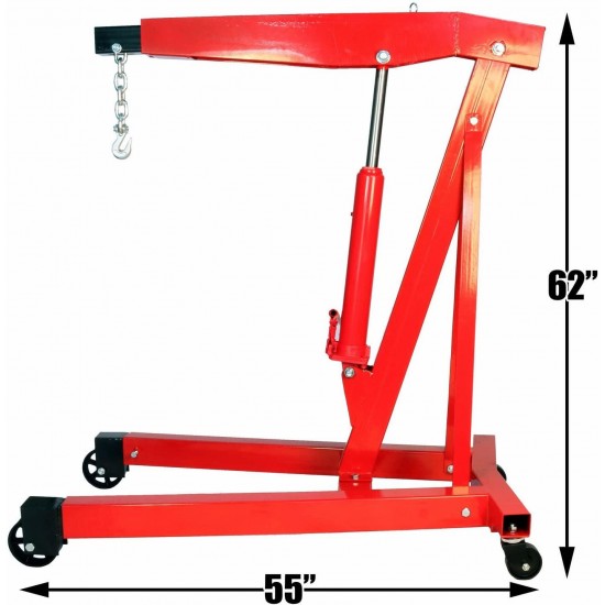 Dragway Tools 3 Ton 6000 LB Heavy Duty Engine Hoist Cherry Picker Shop Crane