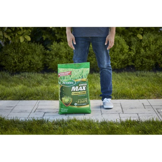 Scotts Green Max Lawn Food - Lawn Fertilizer Plus Iron Supplement Builds Thick, Green Lawns - Deep Greening in 3 Days - Covers 10,000 sq. ft.