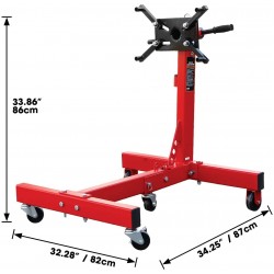 BIG RED T26801 Torin Steel Rotating Engine Stand with 360 Degree Rotating Head and Folding Frame: 3/4 Ton (1,500 lb) Capacity, Red