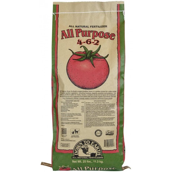 Down To Earth Organic All Purpose Fertilizer Mix 4-6-2, 25 lb