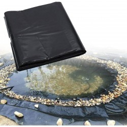 jxgzyy 20 Mil Rubber Pond Liner - 16.4 ft x 19.7 ft HDPE Black Pond Skins Liner for Fish Ponds, Streams Fountains and Water Gardens