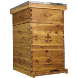 Hoover Hives 10 Frame Langstroth Beehive Dipped in 100% Beeswax Includes Wooden Frames & Waxed Foundations (2 Deep Boxes, 1 Medium Box)