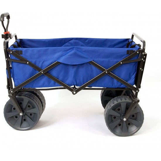 Mac Sports Collapsible Heavy Duty All Terrain Beach Utility Wagon with Table