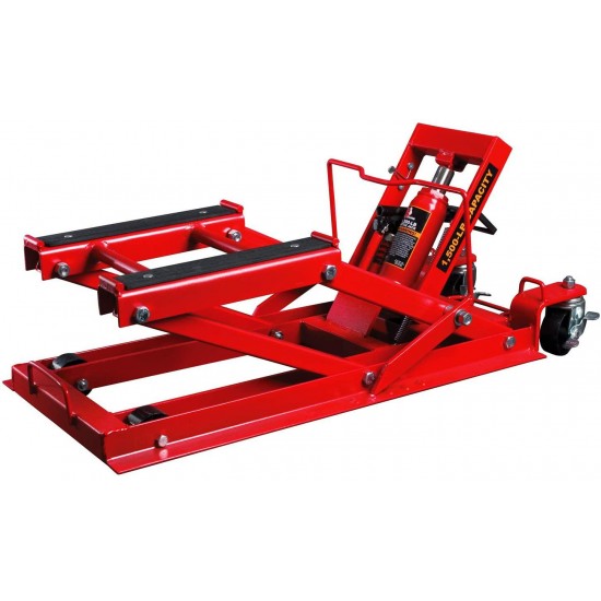 BIG RED T64017 Torin Hydraulic Powersports Lift Jack (Motorcycle, ATV, UTV, Snowmobile): 3/4 Ton (1,500 lb) Capacity, Red