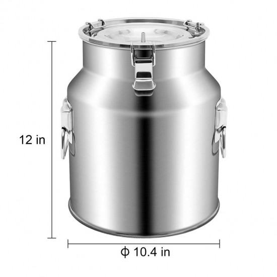 Tolsous Milking Equipment Apparatus with 2 Teat Cups 14L Stainless-Sheep for Goats Steel Milk Container Food Grade Hose Charge/Plug in (for Goat)