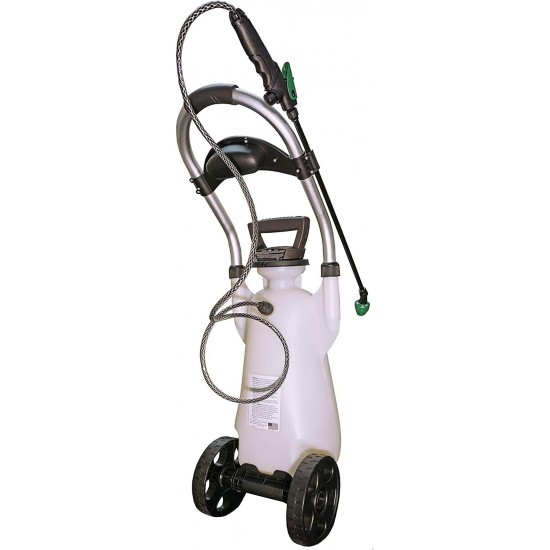 Scotts 190617 Lithium-ion Pump Zero Power Wheeled Cart Sprayer, 3 Gallon, 3-Gal, White