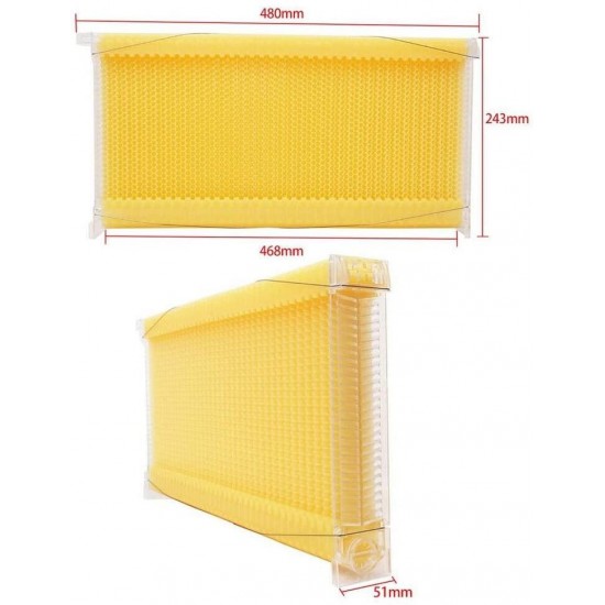 King Showden 7Pcs Auto Beehive Frame Comb, Auto Honey Hive Beehive Frames + Beekeeping Wooden House Beehive Boxes, for Beekeepers