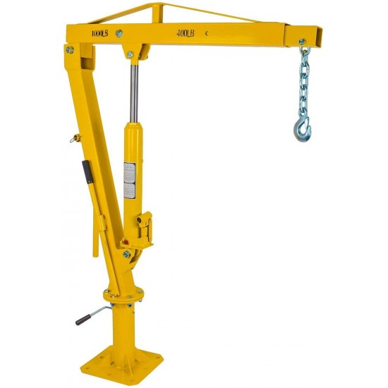 JEGS Swivel Lift Crane | 1,000 LBS Capacity | Mounts to Pick-Up Truck Bed With 8 3/4 “ Bolts | 34.5” to 50.5” Working Boom Range | Lifting Range 0” - 77” | 360 Degree Swivel