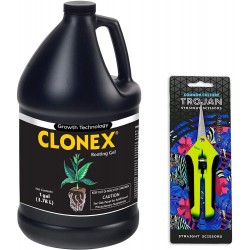 Hydrodynamics Clonex Rooting Gel 1 Gallon- Premium Commercial Size Plant Rooting Hormone | Includes 1 Pair of Common Culture Trimming Scissors