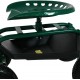 Sunnydaze Garden Cart Rolling Scooter with Extendable Steering Handle, Swivel Seat & Utility Basket, Green