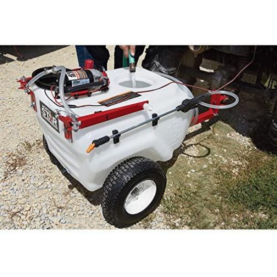 NorthStar Tow-Behind Trailer Boom Broadcast and Spot Sprayer - 21-Gallon Capacity, 2.2 GPM, 12 Volt DC