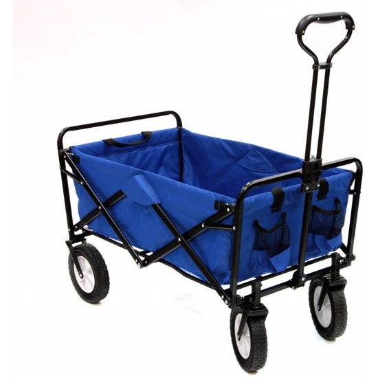 Meda | Collapsible Folding Outdoor Utility Wagon Cart (Blue)