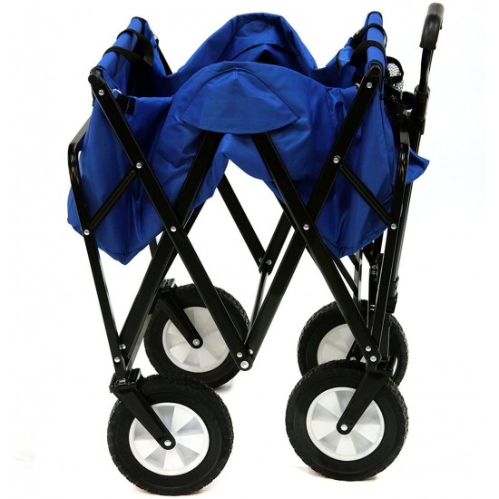 Meda | Collapsible Folding Outdoor Utility Wagon Cart (Blue)