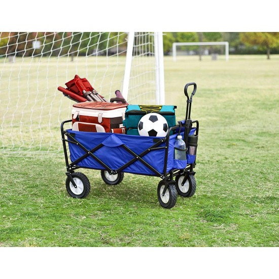 Meda | Collapsible Folding Outdoor Utility Wagon Cart (Blue)