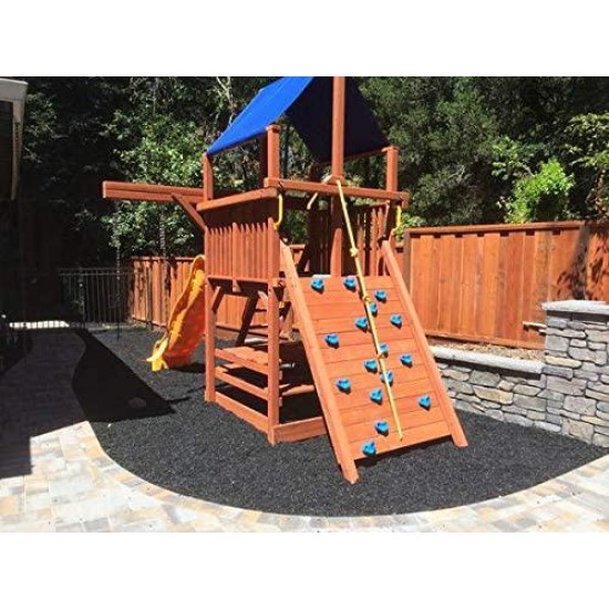 Playsafer Rubber Mulch Nuggets Protective Flooring for Playgrounds, Swing-Sets, Play Areas, and Landscaping (1,000 LBS - 39 CU. FT, Black)