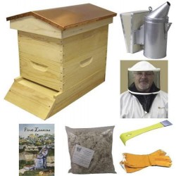 Bee Hive - Garden Hive Bee Hive Starter Kit (Fully Assembled - Wood) with Beekeeping Supplies - Perfect Copper Top Beehives for Beginners and Pro Beekeepers - Beekeeper Kits for Honey Bees