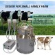 QHWJ Goats Cows Milker Machine Pulsating Vacuum Electric Small Family Farm Milking Kit,7L/14L Steel Milk Barrel, 2 Teat Cups and Cleaning Brush,7L for Cow