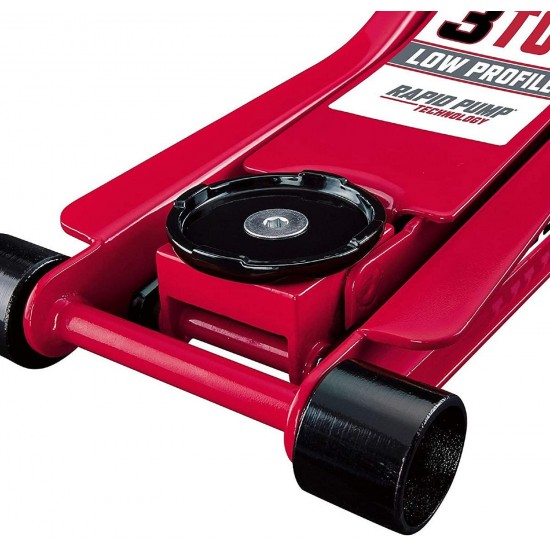 Pittsburgh Automotive 3 Ton Heavy Duty Ultra Low Profile Steel Floor Jack with Rapid Pump Quick Lift