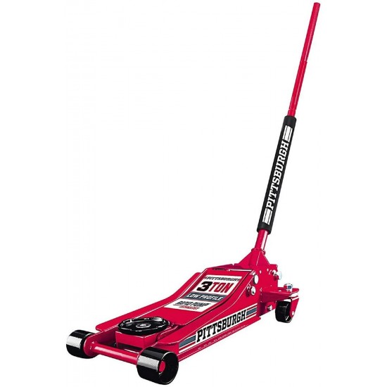 Pittsburgh Automotive 3 Ton Heavy Duty Ultra Low Profile Steel Floor Jack with Rapid Pump Quick Lift