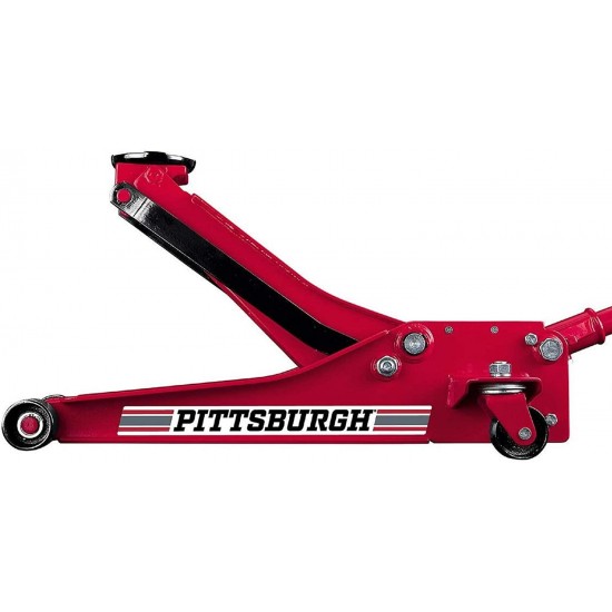 Pittsburgh Automotive 3 Ton Heavy Duty Ultra Low Profile Steel Floor Jack with Rapid Pump Quick Lift