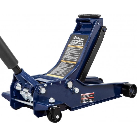 TCE AT84007U Torin Hydraulic Low Profile Service/Floor Jack with Dual Piston Quick Lift Pump, 4 Ton (8,000 lb) Capacity, Blue