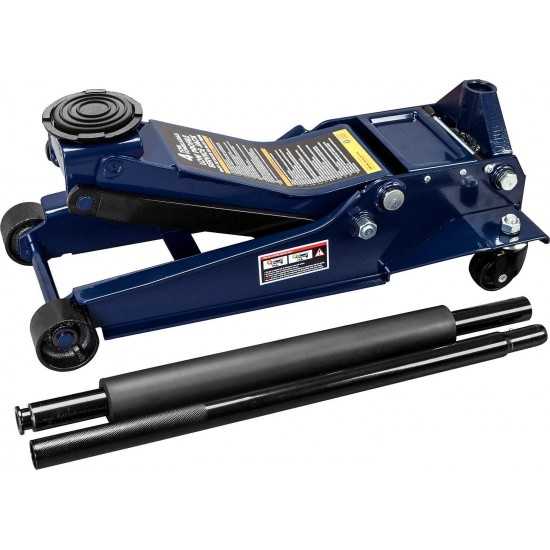 TCE AT84007U Torin Hydraulic Low Profile Service/Floor Jack with Dual Piston Quick Lift Pump, 4 Ton (8,000 lb) Capacity, Blue