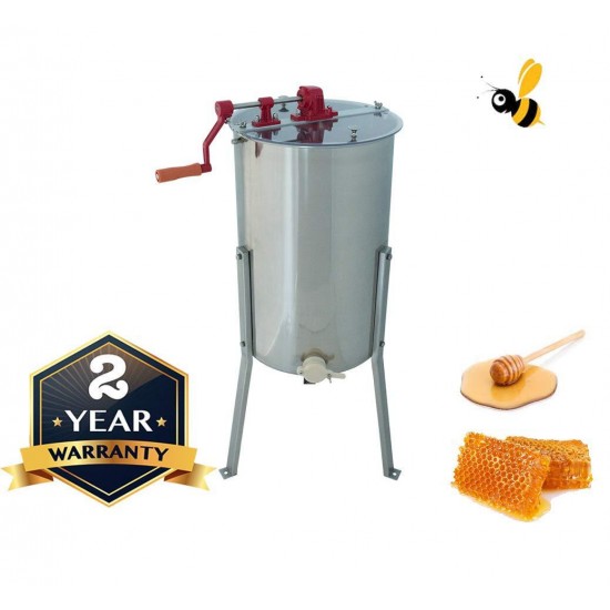 Manual Stainless Steel Honey Extractor Langstroth Tangential Spinner | Convenient Durable Simple & Economical (3 Frame)