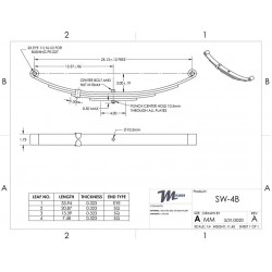 2 Pairs of SW4B Trailer Spring - 25-1/4