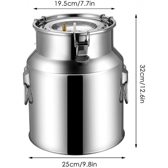 SEAAN 14L Electric Milking Machine for Goats Pulsation Vacuum Pump Milker for Sheep Automatic Stainless Steel Livestock Milking Equipment for Farm Household Food Silicone Grade Hose