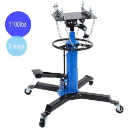 Iglobalbuy 2 Stage 1100lb Adjustable Height Hydraulic Telescoping Transmission Jack with Pedal 360° Swivel Wheel Lift Hoist