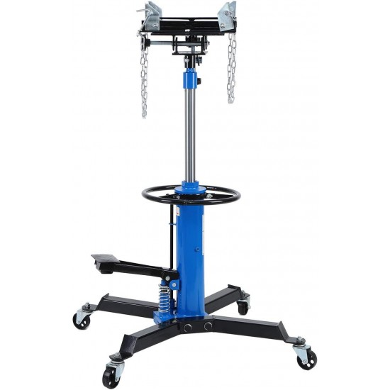 Iglobalbuy 2 Stage 1100lb Adjustable Height Hydraulic Telescoping Transmission Jack with Pedal 360° Swivel Wheel Lift Hoist