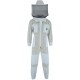 SRVG- 3X Layer Ultra Ventilated Safety with Free Gloves Protective Unisex White Fabric Mesh Beekeeping Suit Beekeeper Suit Outfit Round Veil