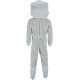 SRVG- 3X Layer Ultra Ventilated Safety with Free Gloves Protective Unisex White Fabric Mesh Beekeeping Suit Beekeeper Suit Outfit Round Veil