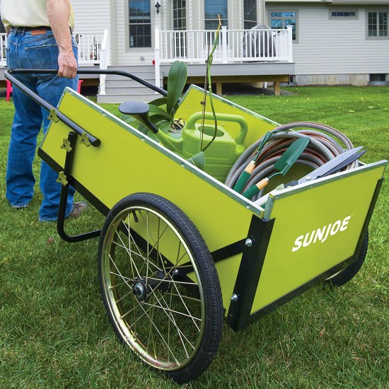 Sun Joe SJGC7 7 Cubic Foot Heavy Duty Garden + Utility Cart