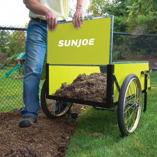 Sun Joe SJGC7 7 Cubic Foot Heavy Duty Garden + Utility Cart