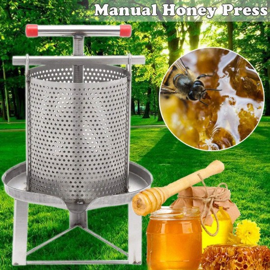 Manual Oil Bee Honey Press Presser Wax Honey Press Extractor 304# Stainless Steel Tool Diameter 24cm