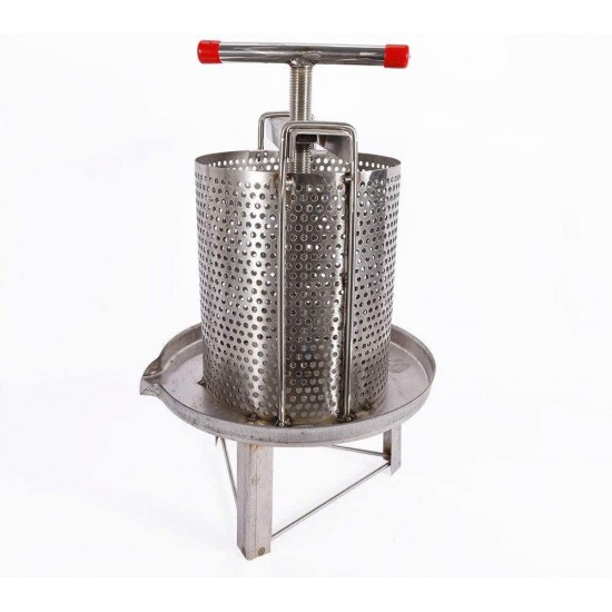 DYRABREST Bee Honey Press Extractor Stainless Steel Household Manual Honey Press Wax Press Beekeeping Tool Hand Crank Centrifuge Beekeeping Machine