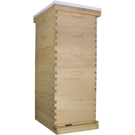 Amish Made in USA Complete Langstroth Bee Hive Includes Frames and Foundations (2 Deep, 3 Medium)