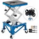 VEVOR Motorcycle Jack, Hydraulic Motorcycle Scissor Jack with 300LBS Load Capacity, Portable Lift Table, Adjustable Motorcycle Lift Jack, Blue Motorcycle Lift Stand with Lockable Casters