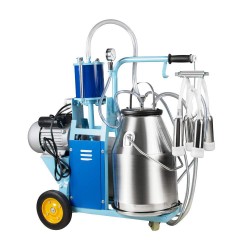 Enshey Milking Machine - Electric Milking Machine Milker for Farm Cows Bucket 110V 25L 304 Stainless Steel Bucket (Shipping from USA)