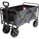 MacSports XL Collapsible Folding Outdoor Utility Wagon | Extra Deep Heavy Duty Cart with Wheels for Shopping, Gardening, Tailgating | 32.5” L x 18” W x 12.5” H Interior with Cargo Net