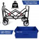 BEAU JARDIN Folding Wagon Cart 300 Pound Capacity Collapsible Utility Camping Grocery Canvas Sturdy Portable Rolling Lightweight Buggies Outdoor Garden Sport Heavy Duty Shopping Wide All Terrain Wheel