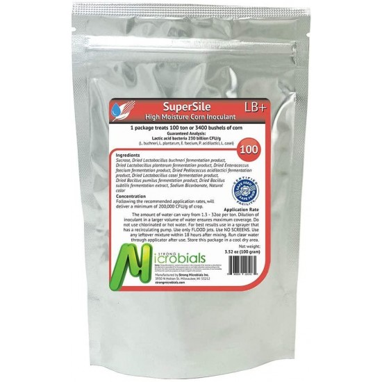 SuperSile High Moisture Corn Inoculant +LB (L. buchneri), 100 Ton Treatment