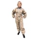 Honey Bee Safe Beekeepers Suit Tan100% Cotton Full Body Coverall in Khaki with Detachable Hooded Veil and Supple Leather Gloves for Women (XSmall)