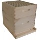 Complete Beehive Kit 10 Frame by ApiHex | 1 Deep 1 Medium Body with Wood Frames, Waxed Plastic Foundations and Hive Components - Beekeeping Honey Production (Full Beehive with Medium Super)