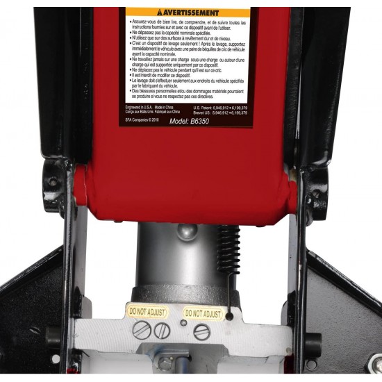 Blackhawk B6350 Black/Red Fast Lift Service Jack - 3.5 Ton Capacity