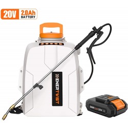 ENERTWIST 20V Battery Powered Backpack Sprayer, 3 Gal Auto Pump Sprayer w/ 2.0Ah Li-ion Battery&Charger, Telescope Wand and 3 Nozzles for Lawn and Garden Spraying, Weeding, Fertilization, Disinfecting