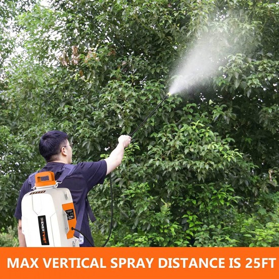 ENERTWIST 20V Battery Powered Backpack Sprayer, 3 Gal Auto Pump Sprayer w/ 2.0Ah Li-ion Battery&Charger, Telescope Wand and 3 Nozzles for Lawn and Garden Spraying, Weeding, Fertilization, Disinfecting