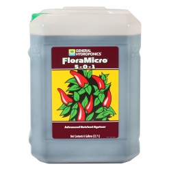 General Hydroponics HGC718135 FloraMicro 5-0-1, Use with FloraBloom & FloraGro For A Tailor-Made Nutrient Mix Ideal for Hydroponics, 6-Gallon