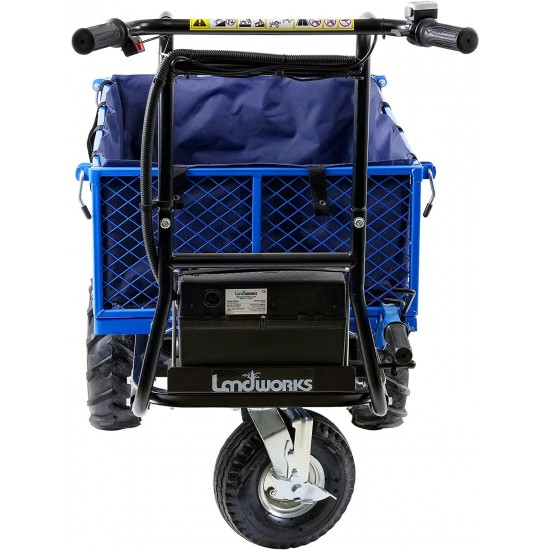 Landworks Tarp Liner Debris Dirt Material Transport Hauler Carry Bag 500 Lbs (Pounds) Max Load Capacity Super Heavy Duty Accessory for Electric Wheelbarrow/Wagon/Utility Cart